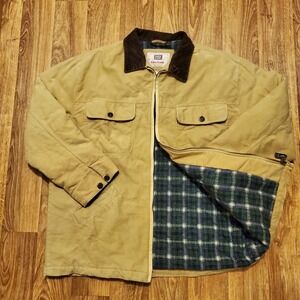 Vintage 90s Barn Chore Jacket‎ Coat Women Large Brown Flannel Faded Glory